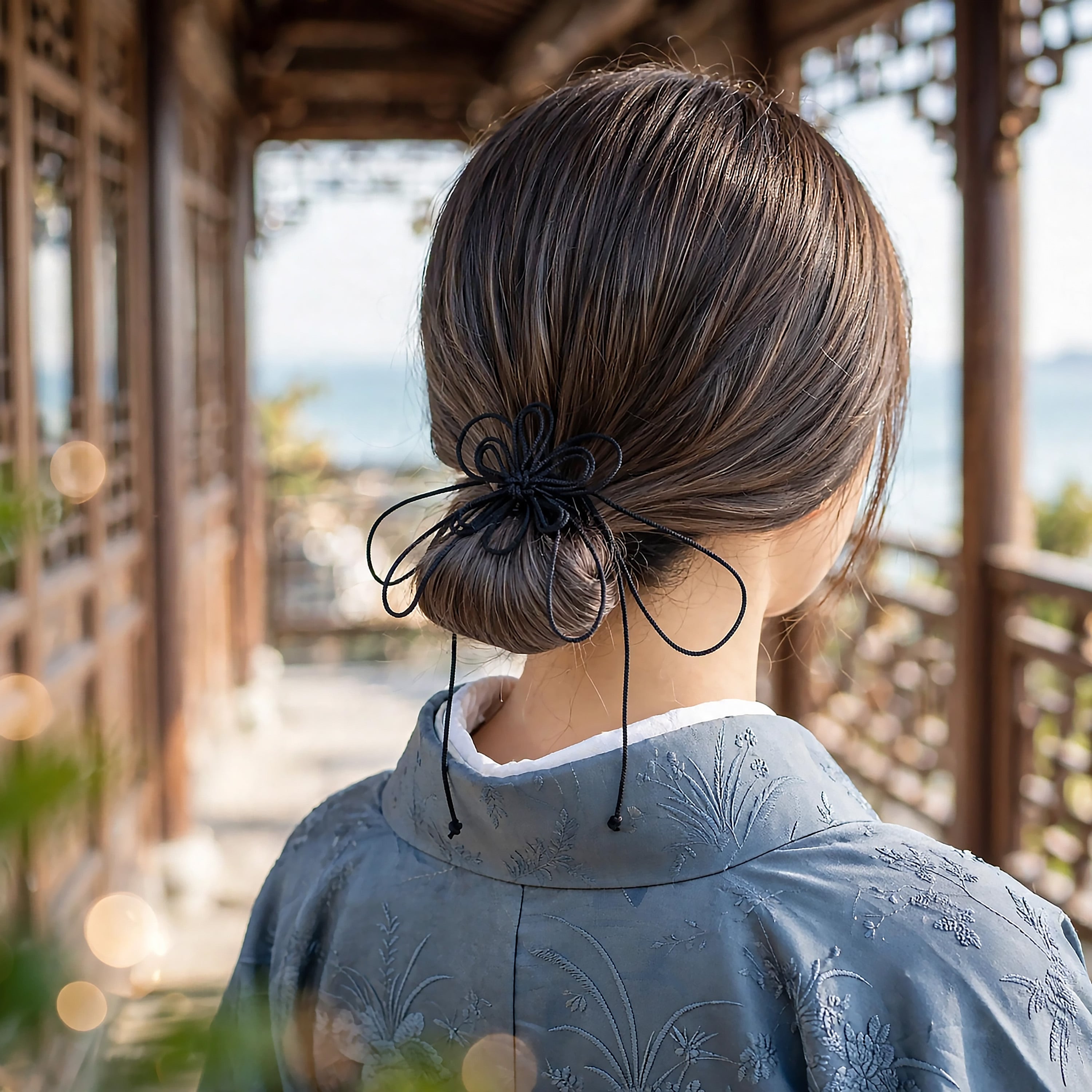 飾り結びヘアゴム「おと束ねる」|着物・浴衣に簡単アレンジで和装ヘア