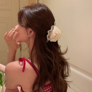 Manggoレースの花ヘアゴムorヘアクリップ 4s