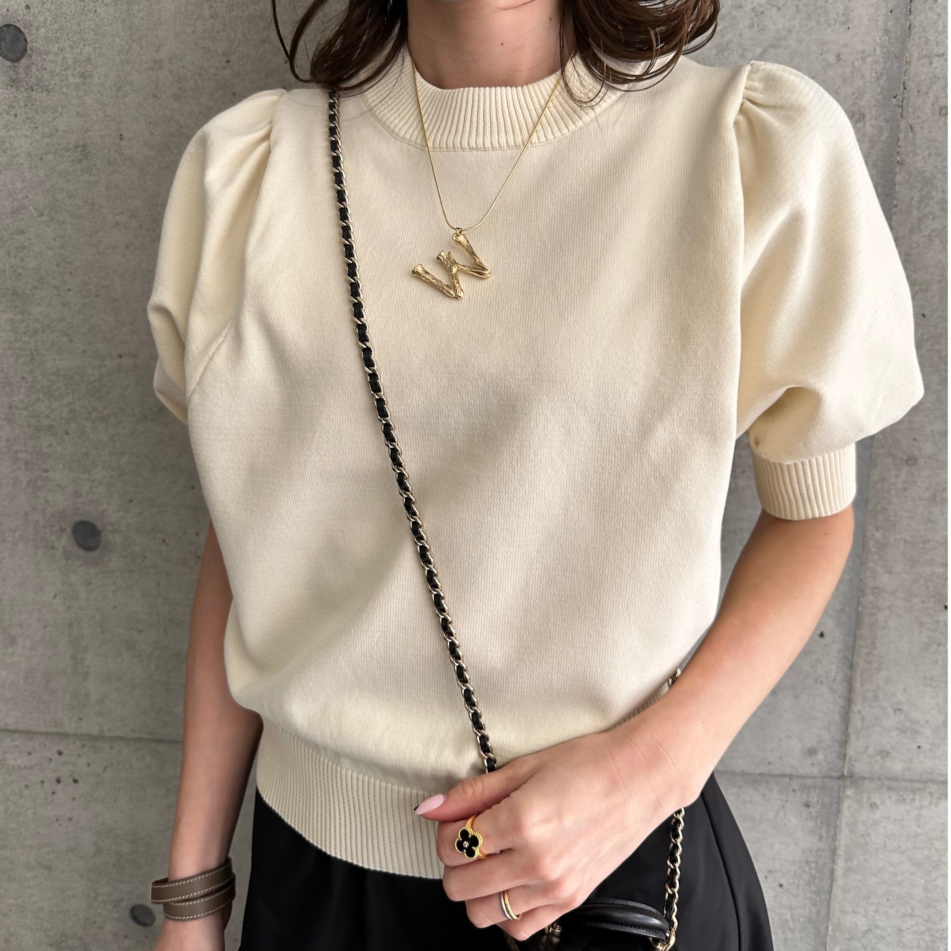 ◆即納◆ぽわん半袖サマーニットトップス(ご注文から1-4営業日でお届け)