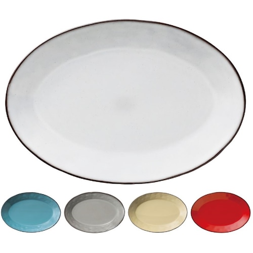 大皿　楕円皿　26cmプラター　おしゃれ食器　ラフェルム5色　カフェ風　アンティーク風