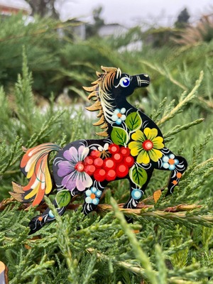 ペトリキフカ塗りのマグネット 2026/午年モデル　馬（Khomenko製作）