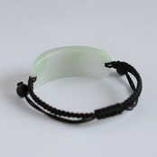 MeiNuオリジナルカジュアルに！ シルク蝋引き カマボコ翡翠ブレスレット A貨翡翠 jd_br1027