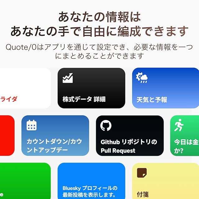 Quote/0 電子ペーパー, スマートマグネット式, NFC対応, e-ink表示