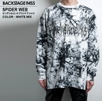 【Backstage pass】SPIDER WEB(スパイダーウェブ)ビッグシルエット クルーネック プリント ロンT  NGS2207  ロンティー ユニセックス サブカル 地雷系