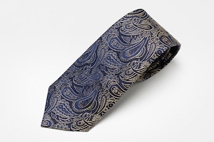 ≪VANNERS＆musterdTIES別注≫　350end　silk100％　クリスタル織りPaisley tie　〈navy〉