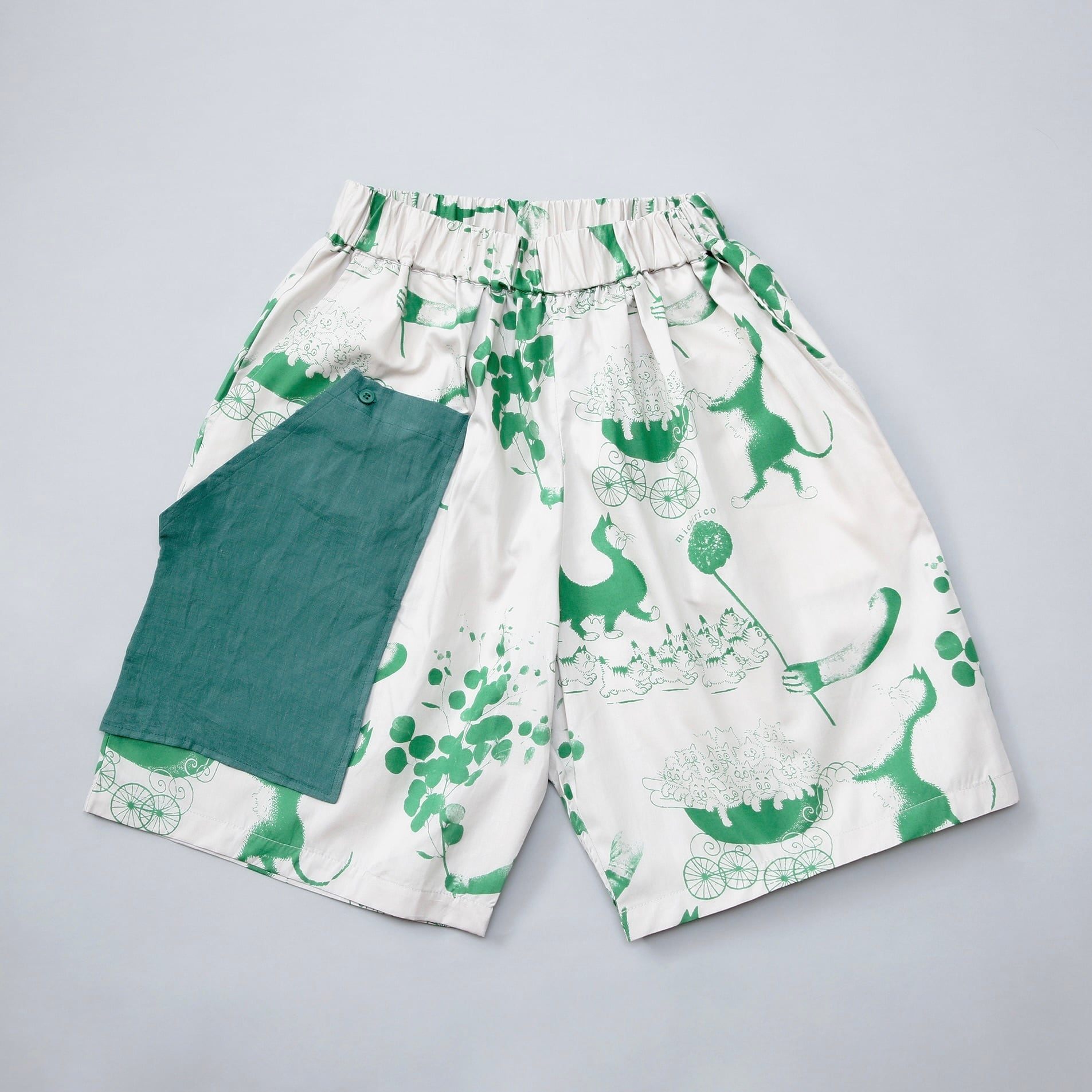 《予約商品 michirico 2024SS》Souvenir three pocket pants / green / S・M