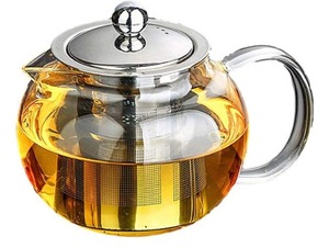 【在庫のみ】ガラス ティーポット 耐熱 耐冷 かわいい ずんぐり ホット コーヒー 紅茶 に (650ml)