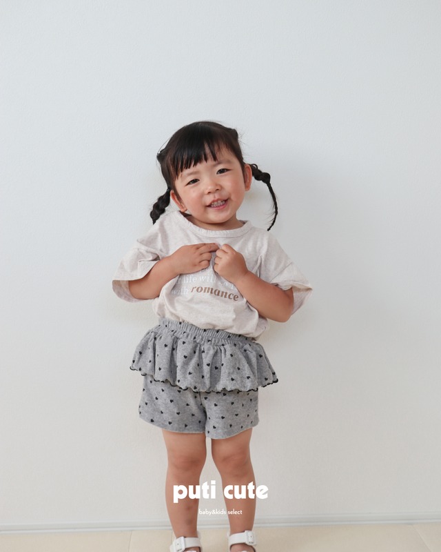 90 ꒰ 即納 ꒱  Mini heart frill pants / bonito ⸝⋆