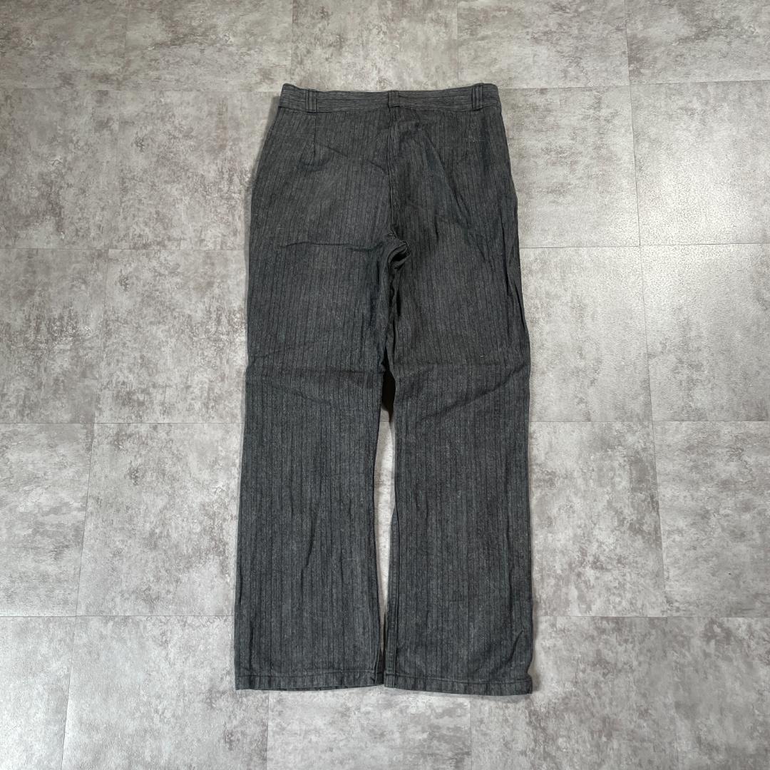 40-50s ブラックシャンブレー フレンチワーク ストライプ パンツ W31 | ib2