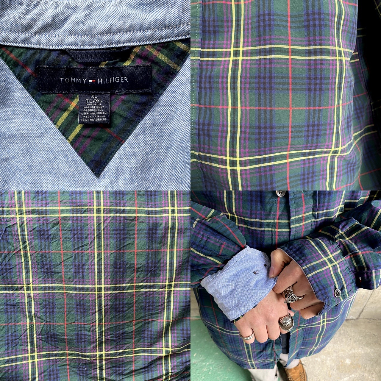 TOMMY HILFIGER トミーヒルフィガー チェック柄 長袖シャツ ボタン 