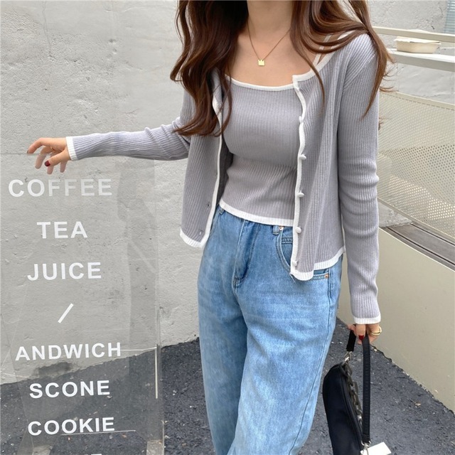 セットアップ レディース 送料無料 2点セット トップス キャミソール カーディガン クロップトップ ショート丈 リブニット スクエアネック Uネック バイカラー 長袖 タイト バブルスリーブ ランタンスリーブ ボリューム袖 ショート丈 ボトムス スカート フレアスカート ロングスカート ロング丈 マキシ丈 ウエストシャーリング ウエストゴム アイボリー ブルー ライトブルー 青 水色 ブラック 黒 春服 夏服 シンプル カジュアル ラフ 可愛い かわいい こなれ感 抜け感