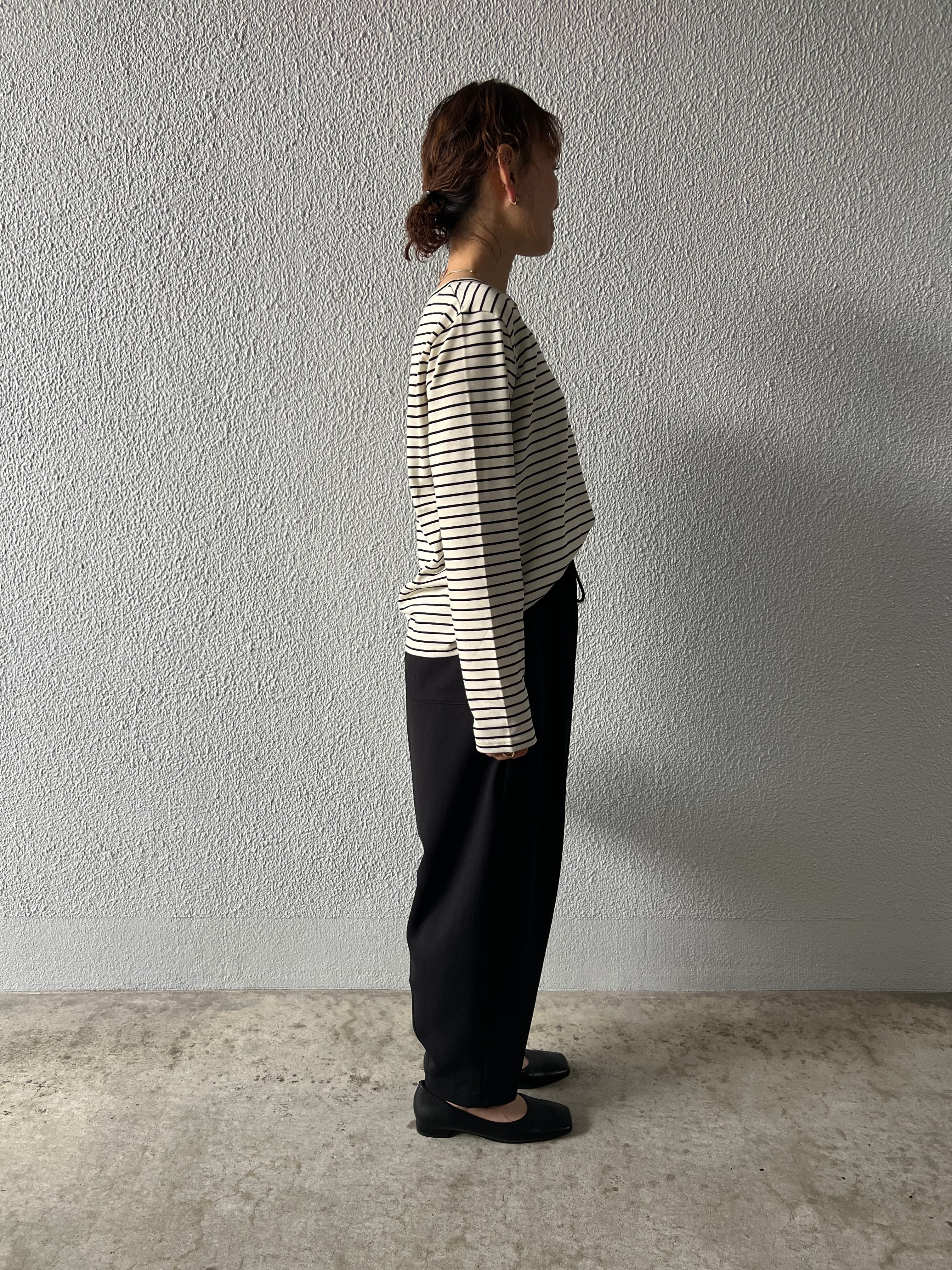 【SELECT】ボーダー天竺クルーネックプルオーバー