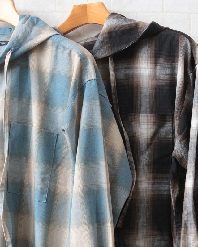 【Select】チェック柄 フード付きシャツ　(250940)