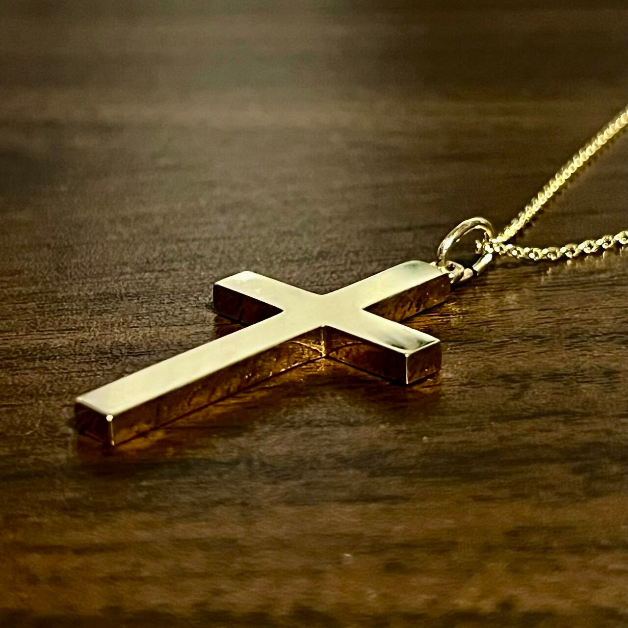 VINTAGE TIFFANY & CO. 14K Gold Cross Pendant Necklace  