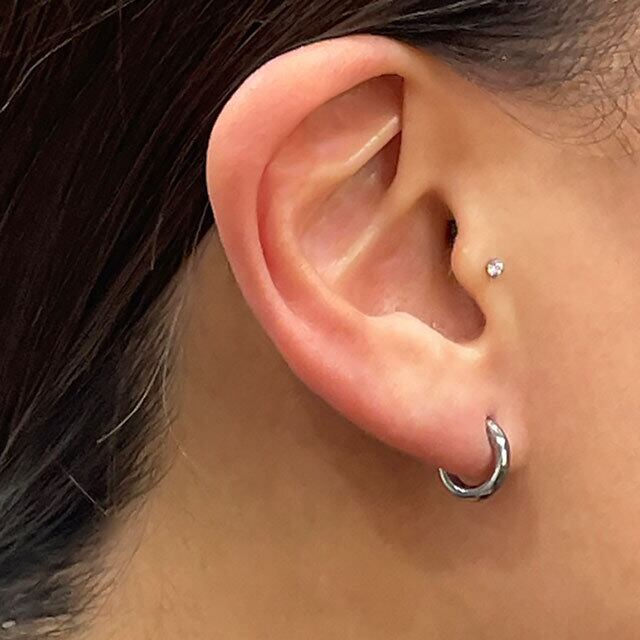 ワンタッチピアス 12g BIG フープピアス クリッカー ステンレスピアス