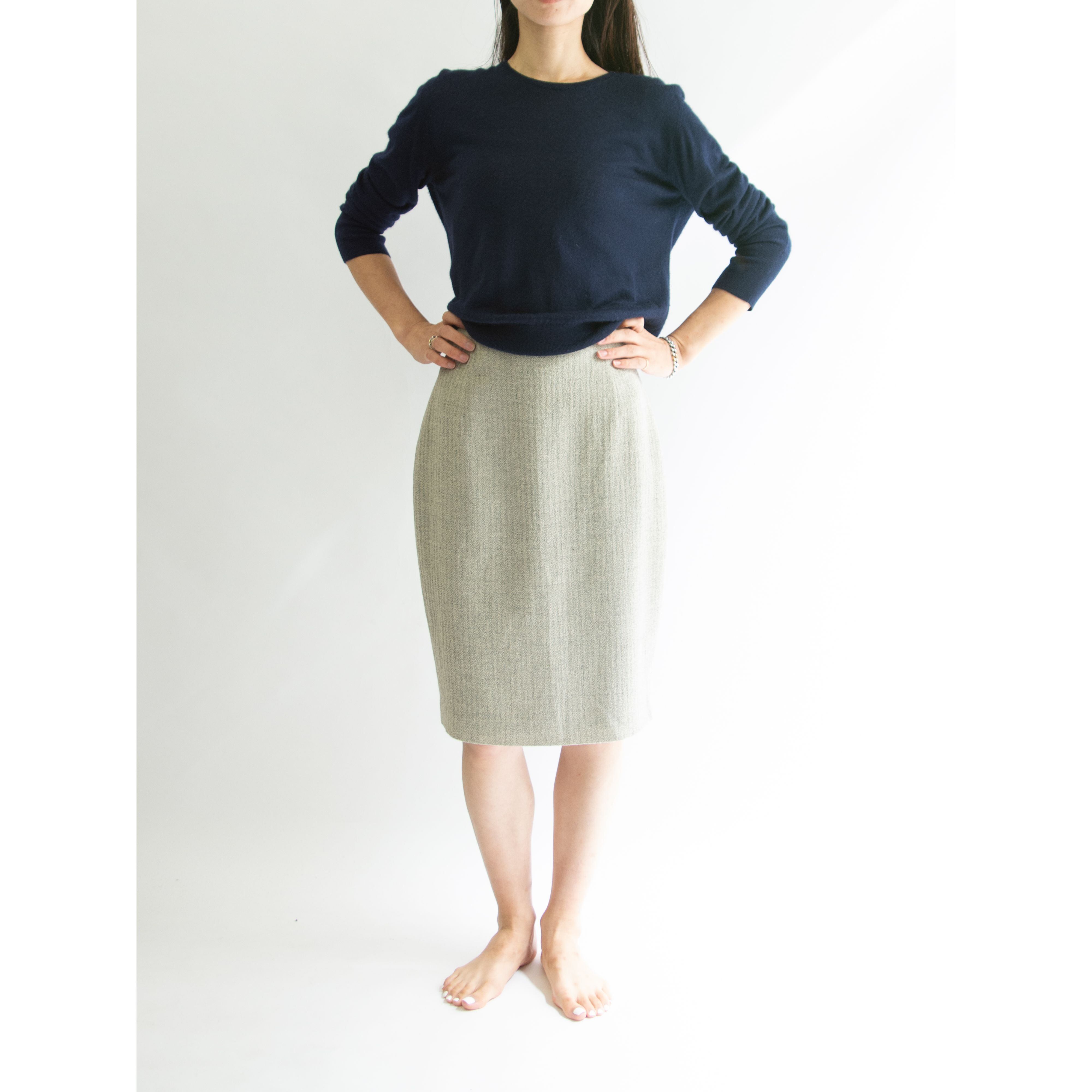 【FENDI】Made in Italy wool-nylon woven stripe skirt(フェンディ イタリア製 ウールナイロン ウーブンストライプ スカート)10d