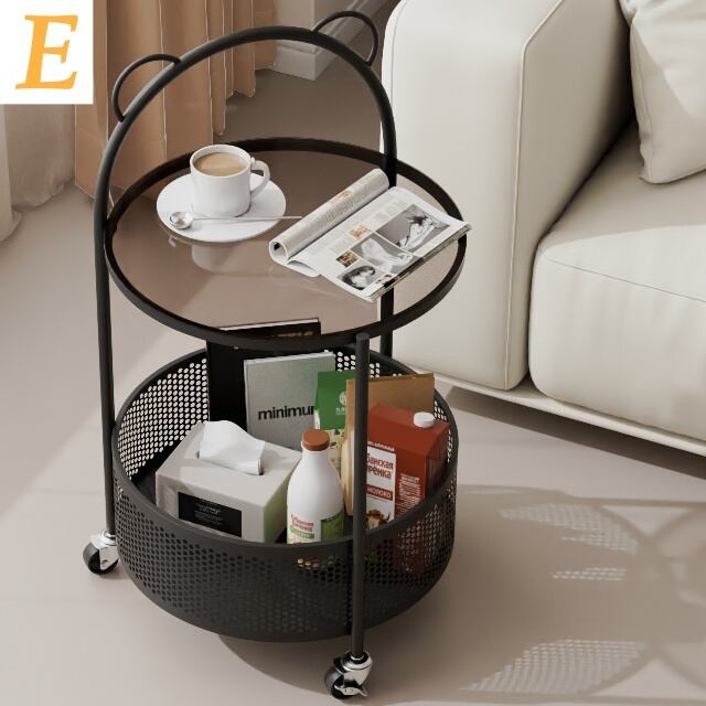 モダンサイドテーブル 三種類のカラーフレーム 二種類の天板ガラスを