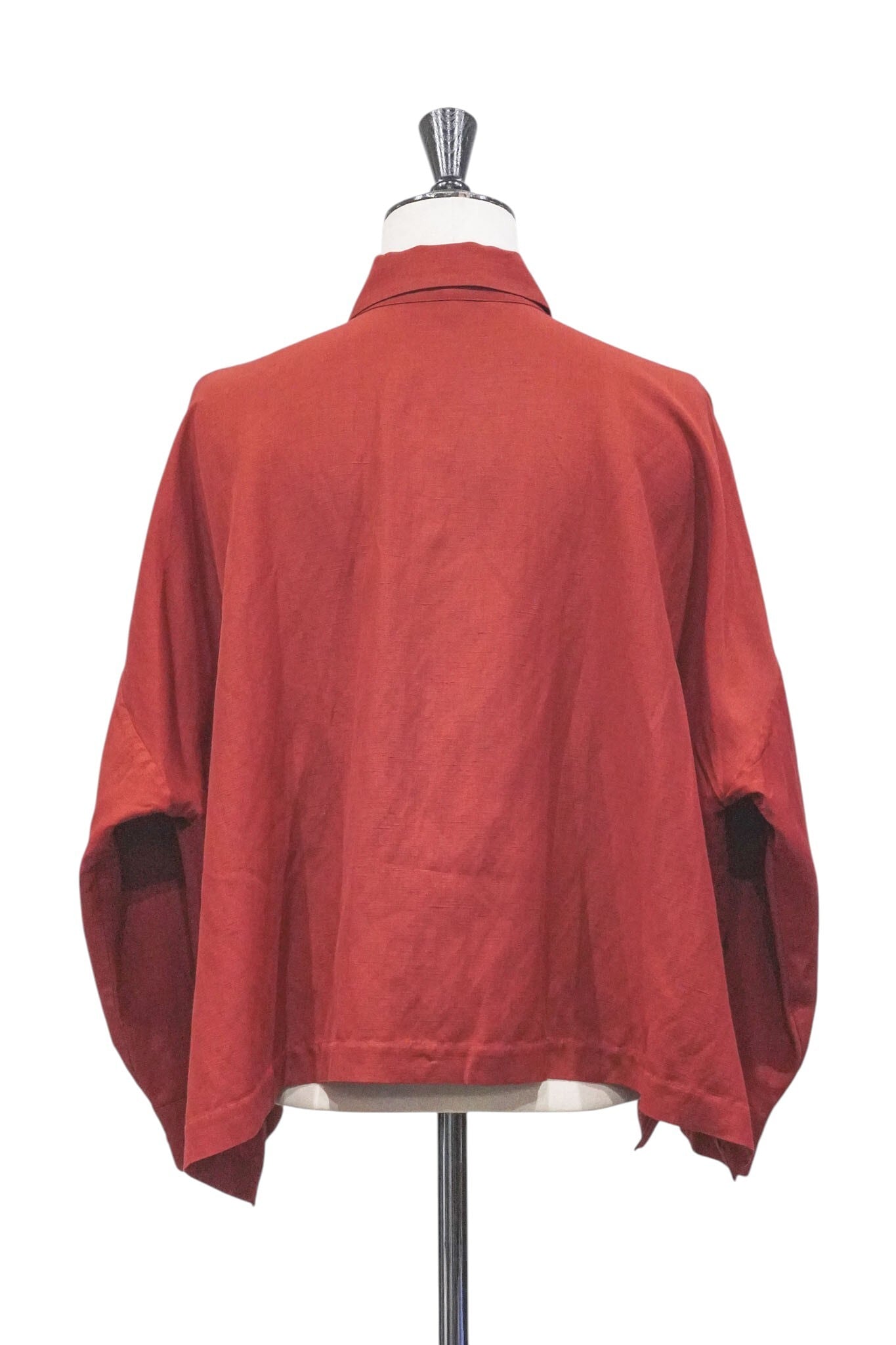 90's “eskandar” Square Pattern Linen × Virgin Wool Oversized Shirt