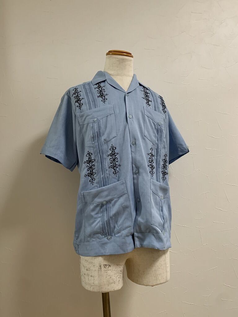 1980's Embroidery Short Sleeve Cuba Shirt