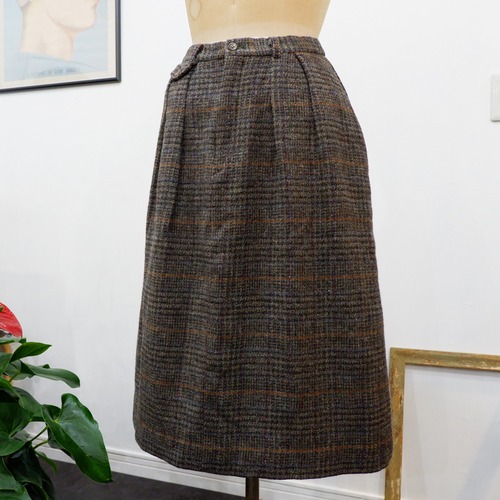 【レディース】アメリカ古着 1990s USA製 ralph lauren グレンチェック ウールスカート