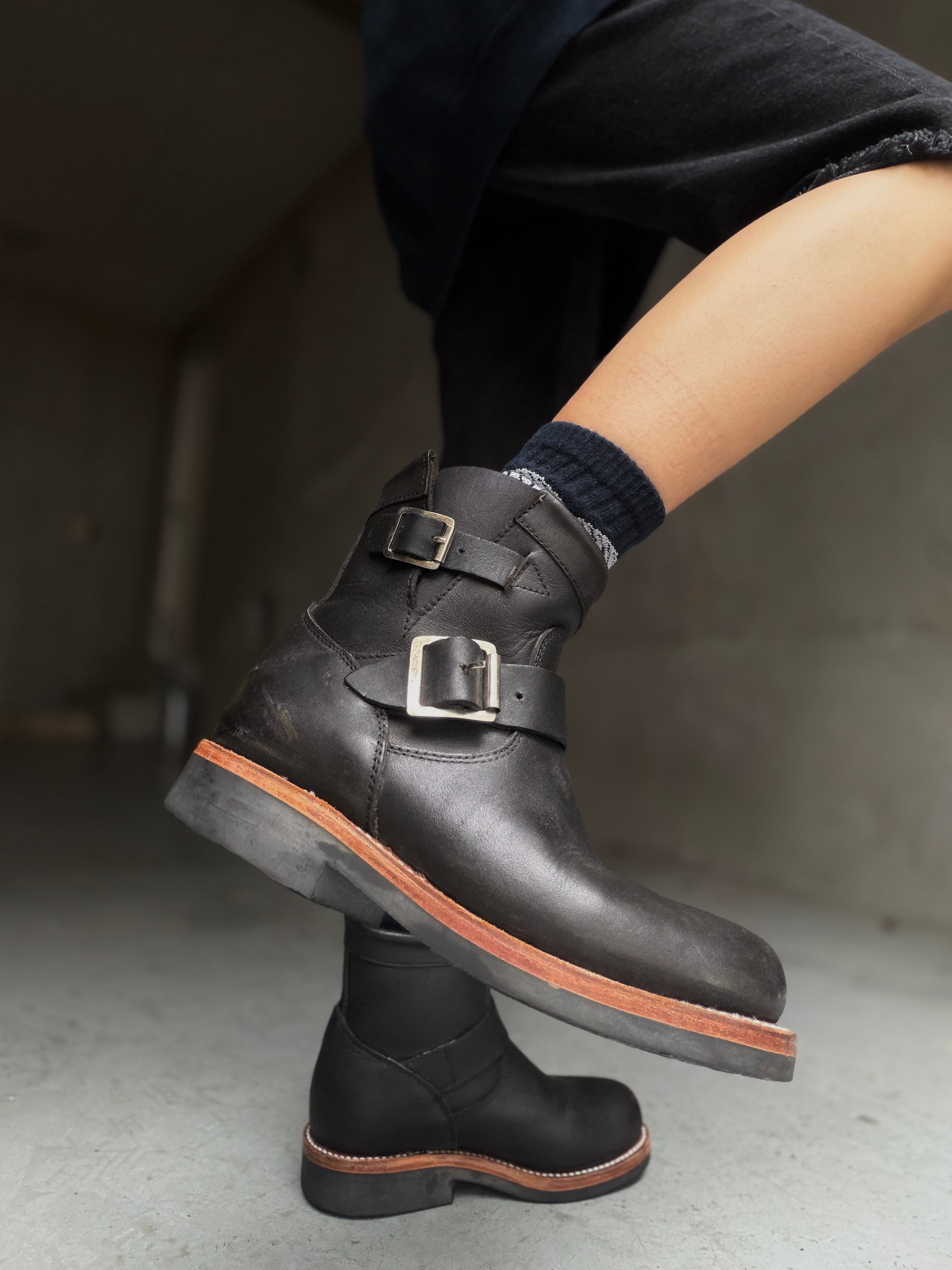 (AC1139)PISTOLERO leather engineer boots made in Mexico