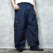gimmick navy wide detachable nylon pants