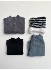 〖取寄〗韓国子供服 / 26winter / minirobe / ワッフルハイネックカーディガン / キッズ *S~XL*