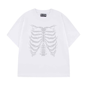 【SUPPLIER】Rhinestone Fire Bones Tee / White【サプライヤー】