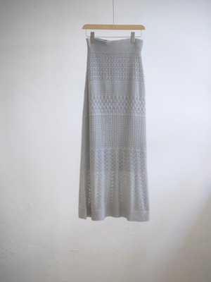 Sheer Pattern Crochet Skirt / GRAY