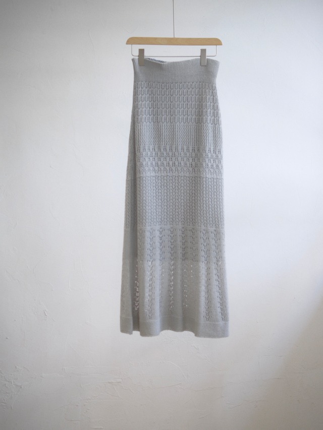 Sheer Pattern Crochet Skirt / GRAY
