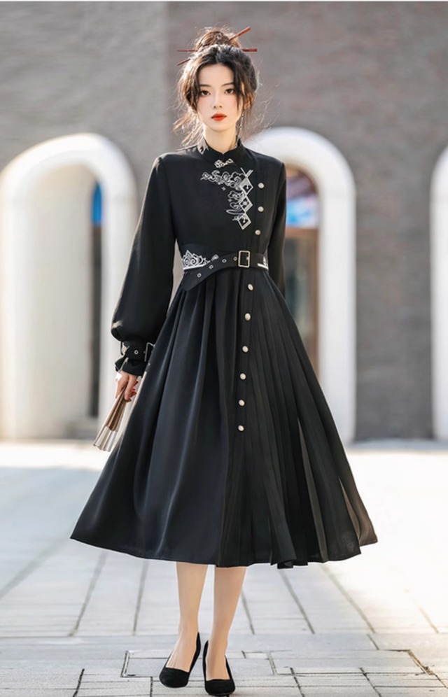 明代風のアレンジ漢服ワンピース チャイナワンピース中華服 レディース