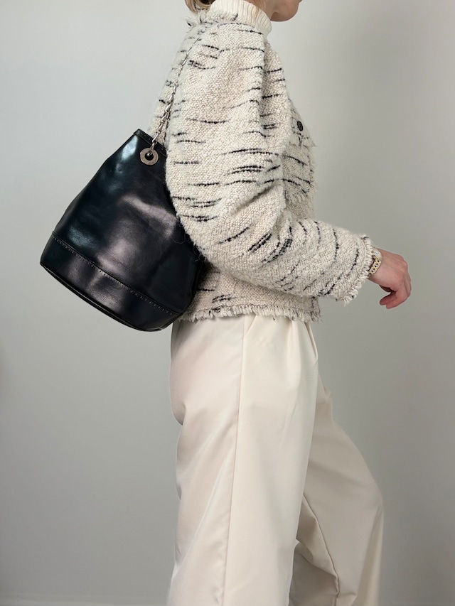 CELINE セリーヌ ショルダーバッグ ブラック ロゴ レザー チェーン vintage ヴィンテージ オールド hx5ihk