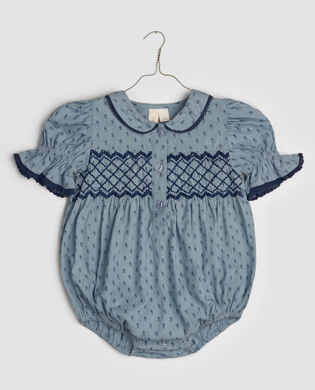 Organic Smocked Emilie Romper / Little Cotton Clothes