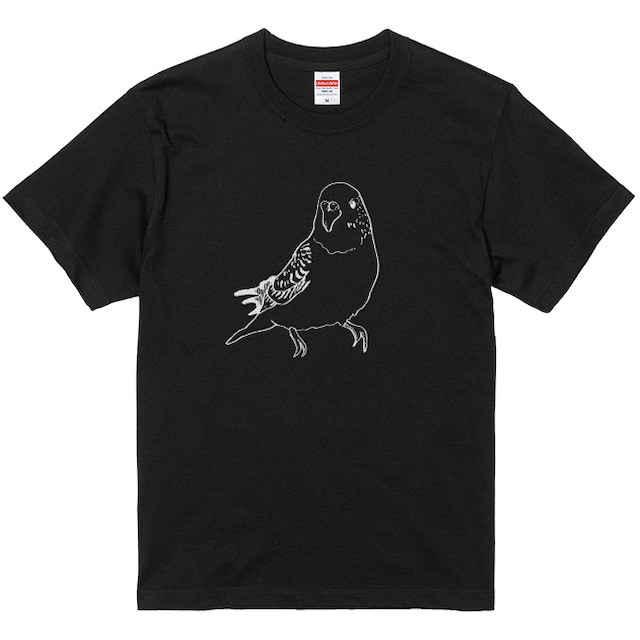 ameno セキセイインコTシャツ (ブラック)