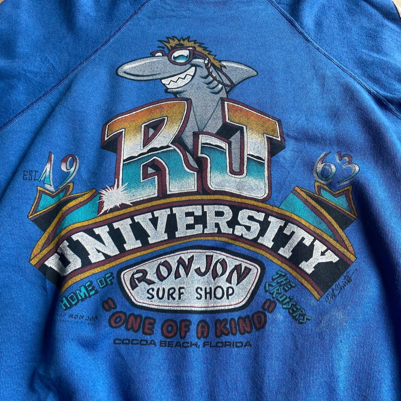 USA製 80年代 RON JON SURF SHOP ロンジョン バックプリント 袖 