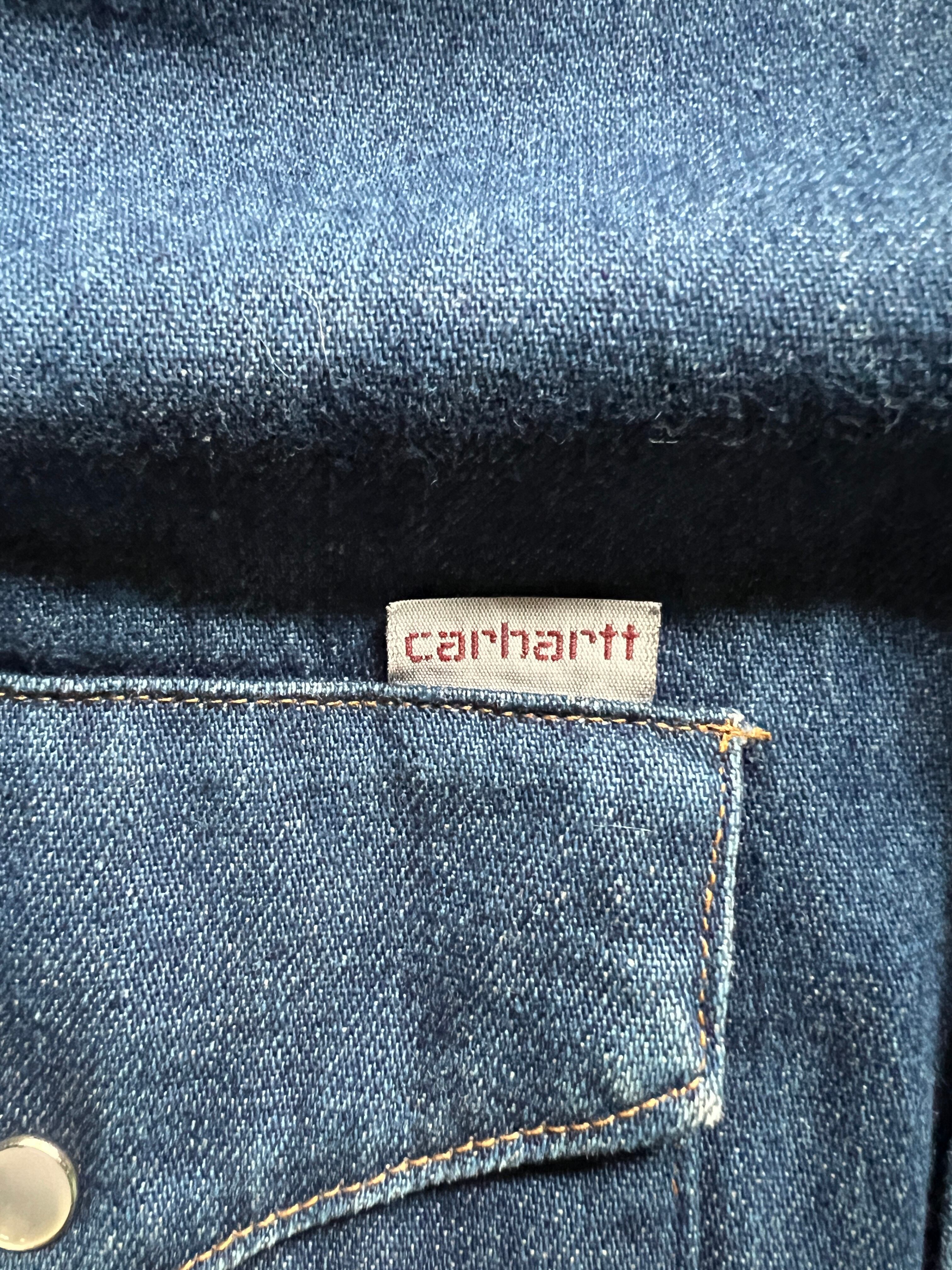 90's Carhartt デニムシャツ 実寸(L位)