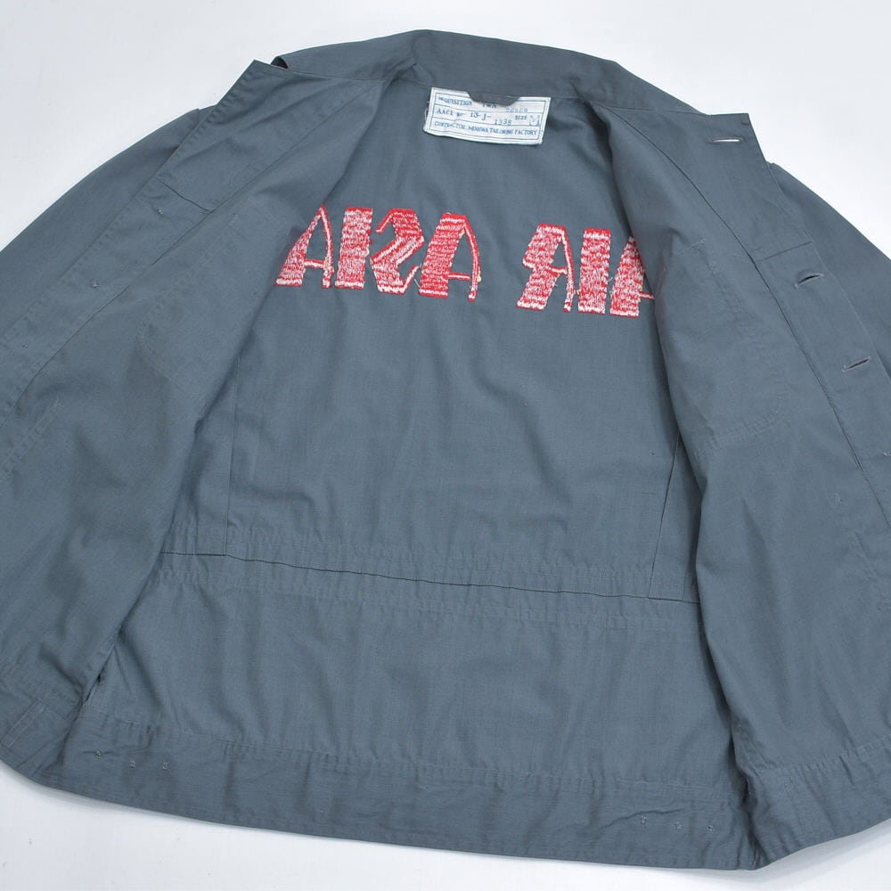 60s～ AIR ASIA ロゴ刺繍 デザイン ワークジャケット 作業着 アウター
