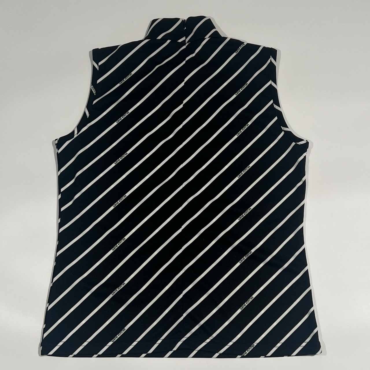 VALENZA SPORTS バレンザスポーツ ボーダー ラインストーン ノースリーブカットソー 40/ブラック レディース