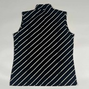 VALENZA SPORTS バレンザスポーツ ボーダー ラインストーン ノースリーブカットソー 40/ブラック レディース