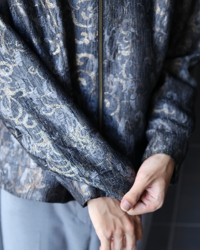 full graphic zip up blouson