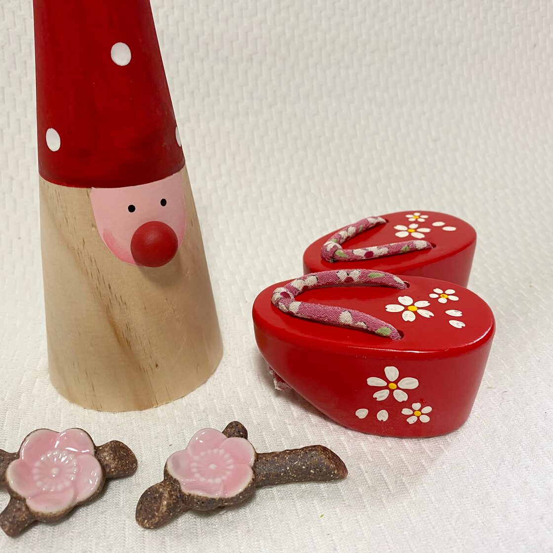 ぽっくり ぼっくり こっぽり おこぼ 下駄 和雑貨 ミニチュア 撮影小物 陶 桜柄 年中行事演出用