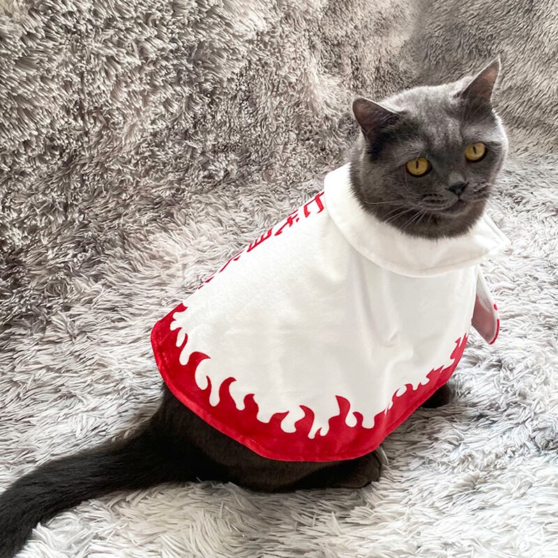 ペット用 コスプレ衣装 猫服 犬服 NARUTO 風 七代目火影 マント 羽織