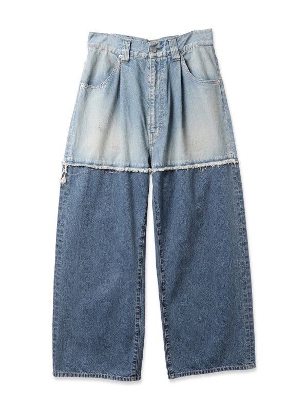 JieDa 2TONE BAGGY DENIM PANTS (IND). Jie-23W-PT02 | IAAAM ONLINE STORE