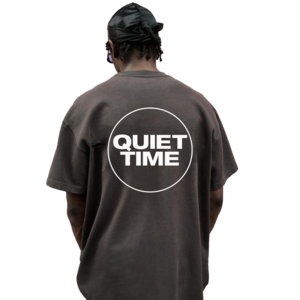 Quiet time「ビッグサークル黒T」(ホワイトデザイン)