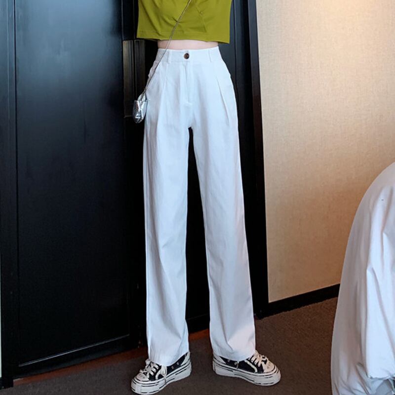 パンツ ホワイトサマールーズレディースハイウェストカジュアル 夏物 試着室7732380303