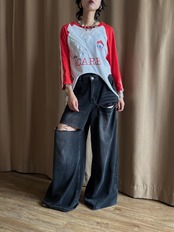 crochet panel raglan remake t-shirt-5278-6