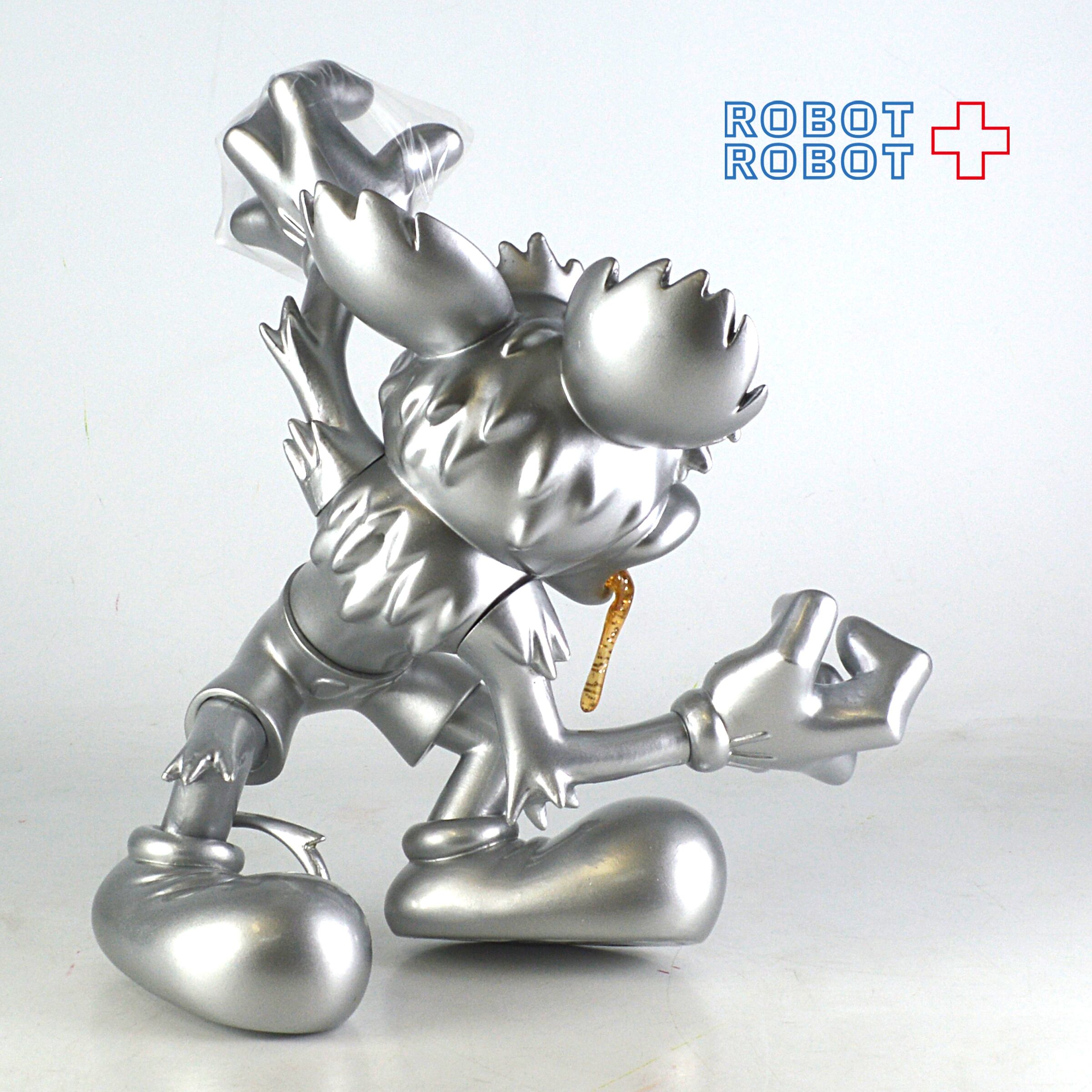 ランナウェイブレイン ミッキーマウス ソフビフィギュア シルバー 箱入