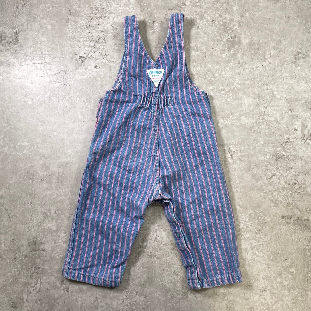 オシュコシュ　サロペット　オーバーオール　ヴィンテージ　18M（90）　未使用 kids】 80-90年代 USA製 OSHKOSH オシュコシュ ピンクヒッコリー