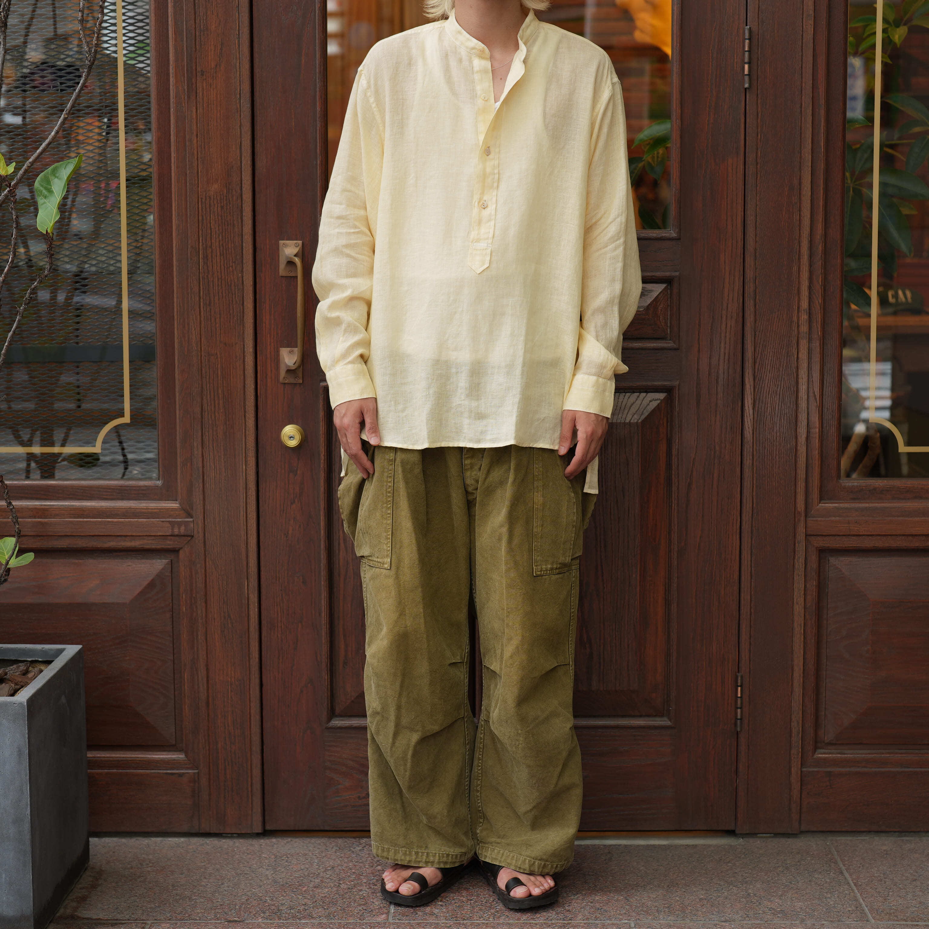 MAATEE&SONS ドS LINEN PULLOVER SHIRTS リネン MAATEE&SONS for khaki 