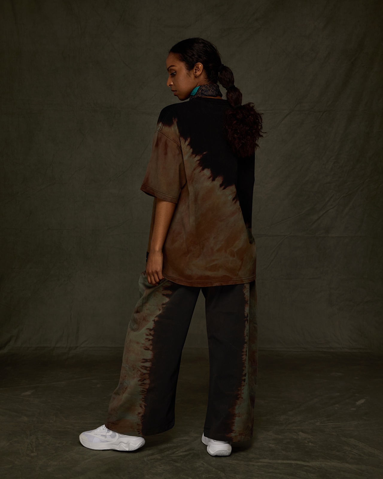 【数量限定販売】ビッグシルエットタイダイブリーチポケットTシャツ 火の手